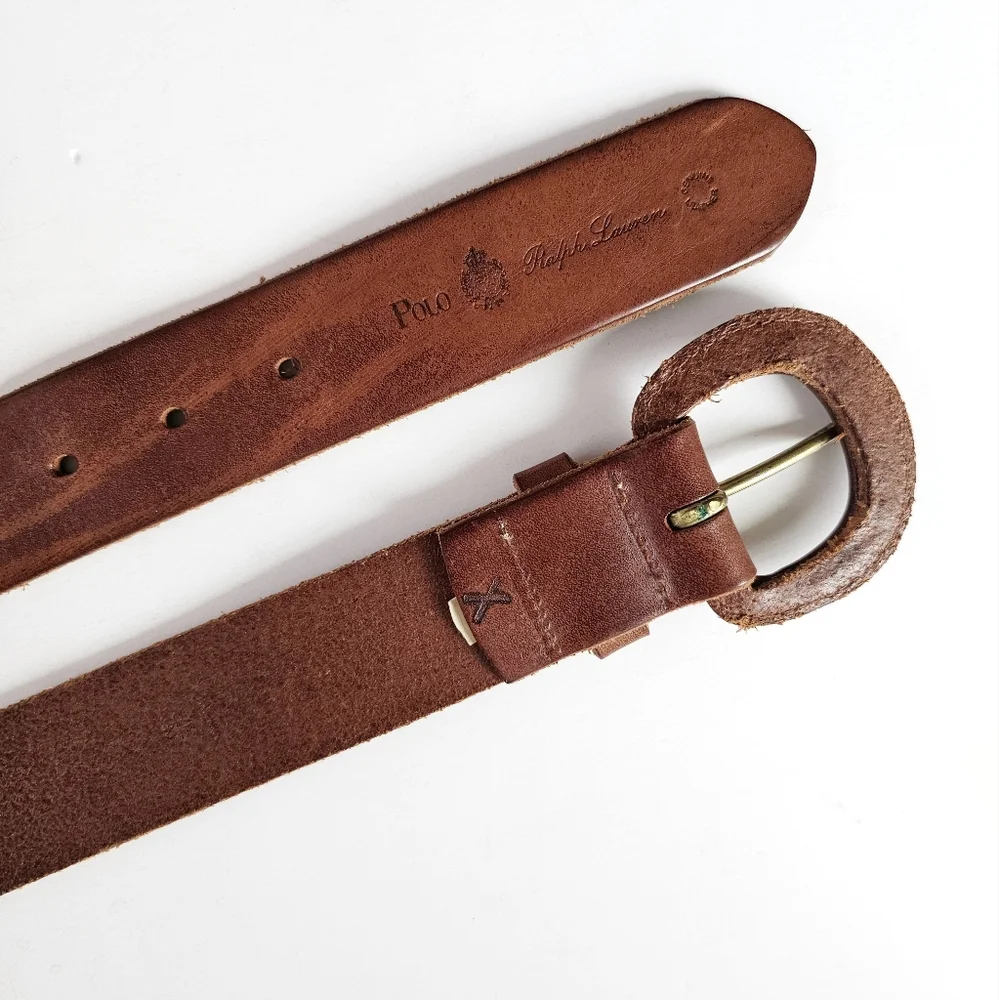 Polo Ralph Lauren Italian Saddle Genuine Leather Brown Belt Men’s Medium 75/30